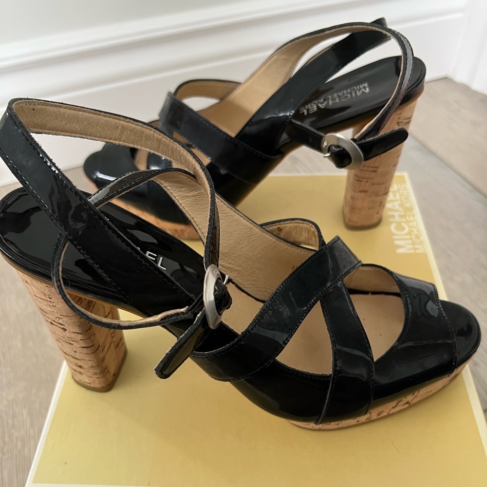 Michael Kors black patent leather heels